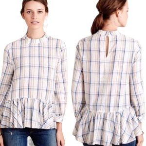 EUC Maeve by Anthropologie “Sava” Plaid Swing Top